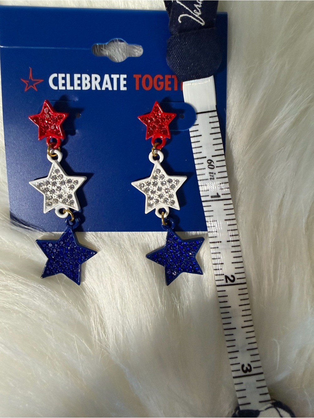 Stars & Stripes Earrings. NWT - Picture 2 of 2